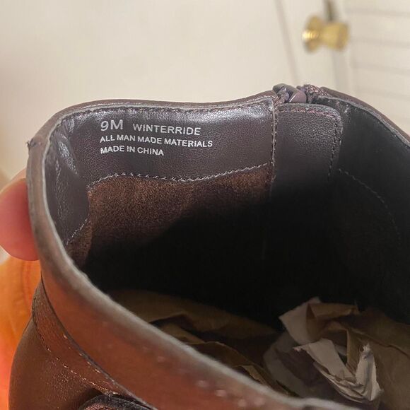 Aerosoles: brown faux leather ankle boots - Picture 6 of 7